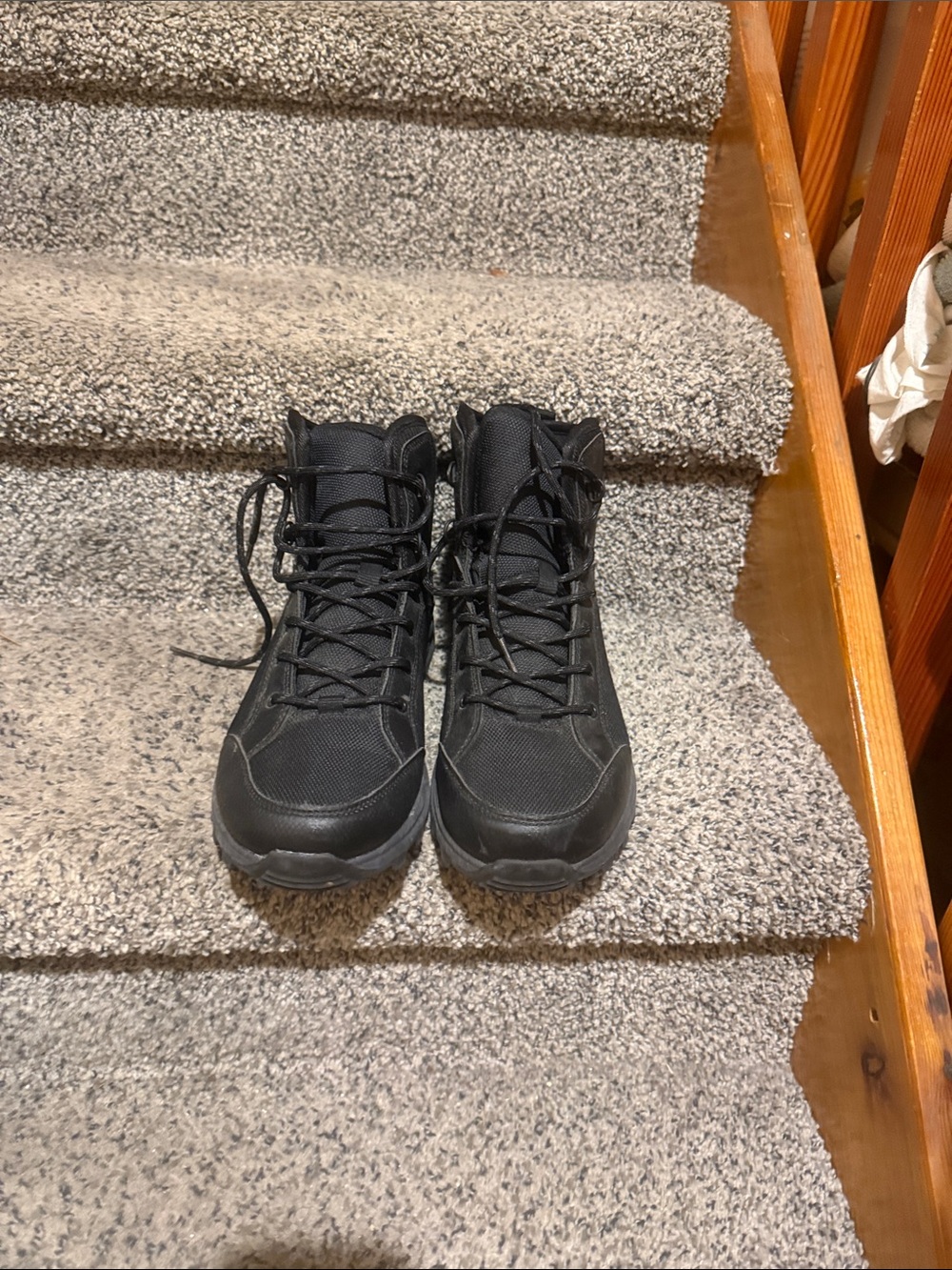 all in motion Men's Black Tactical-Style Lace-Up Boots
